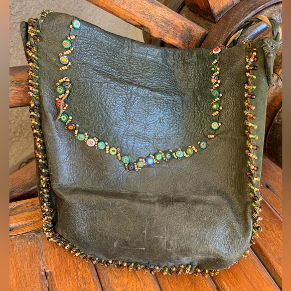 Gossamer Wings by Barbara Grimes * RARE * Custom Handmade Leather Beaded Bag - Picture 10 of 16